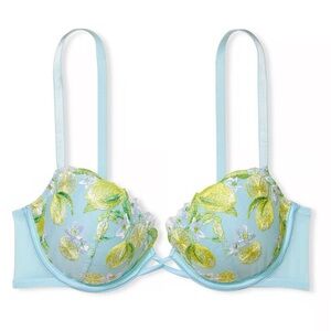 NWT Victoria’s Secret Lightly Lined Dream Angels Bra Breaker Blue Lemon | 32DDD